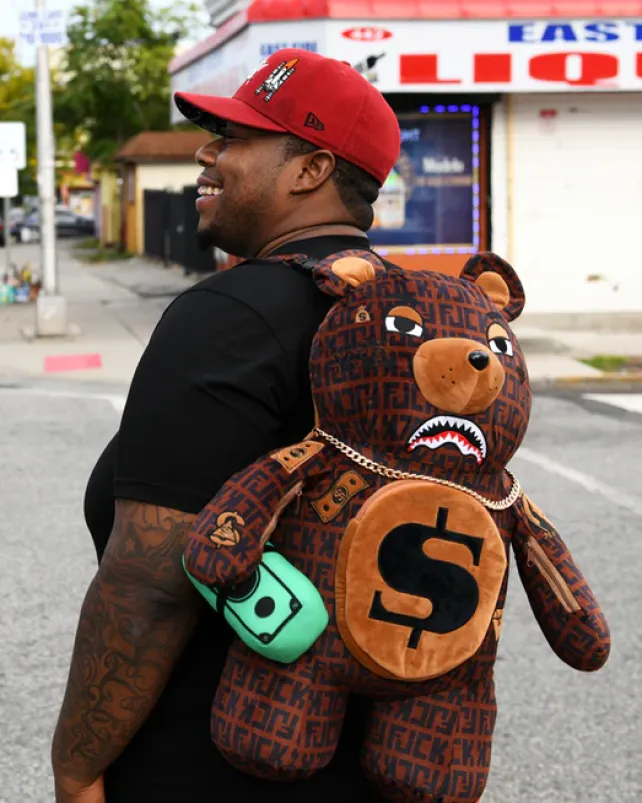 TEDDY BEAR BACKPACKS|BACKPACKS>SPRAYGROUND OFFENDED MONEYBEAR TEDDYBEAR BACKPACK