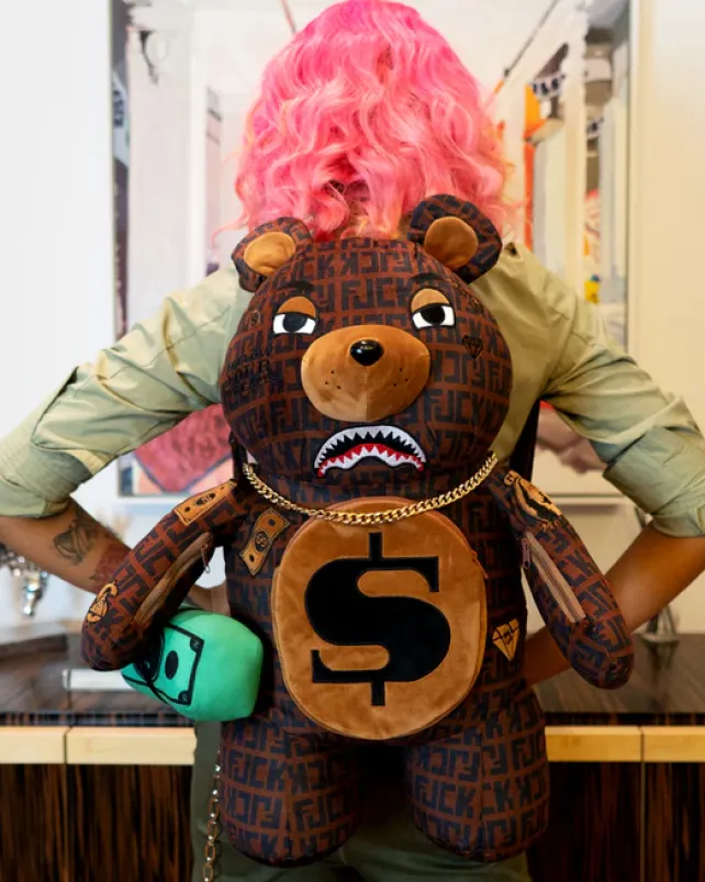 TEDDY BEAR BACKPACKS|BACKPACKS>SPRAYGROUND OFFENDED MONEYBEAR TEDDYBEAR BACKPACK