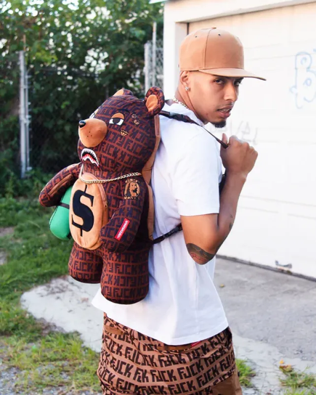 TEDDY BEAR BACKPACKS|BACKPACKS>SPRAYGROUND OFFENDED MONEYBEAR TEDDYBEAR BACKPACK