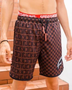 SWIMWEAR>SPRAYGROUND OFFENDED SPLIT THE CHECK CORTO SWIM TRUNKS