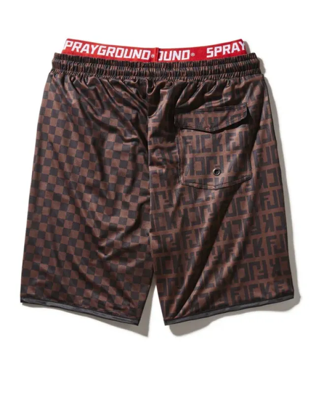 SWIMWEAR>SPRAYGROUND OFFENDED SPLIT THE CHECK CORTO SWIM TRUNKS