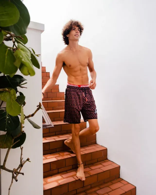 SWIMWEAR>SPRAYGROUND OFFENDED SPLIT THE CHECK CORTO SWIM TRUNKS