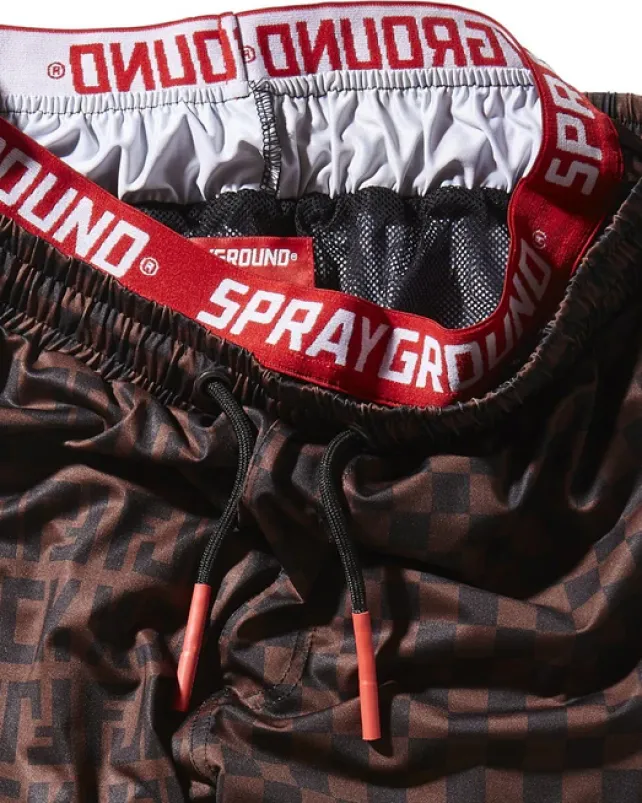 SWIMWEAR>SPRAYGROUND OFFENDED SPLIT THE CHECK CORTO SWIM TRUNKS