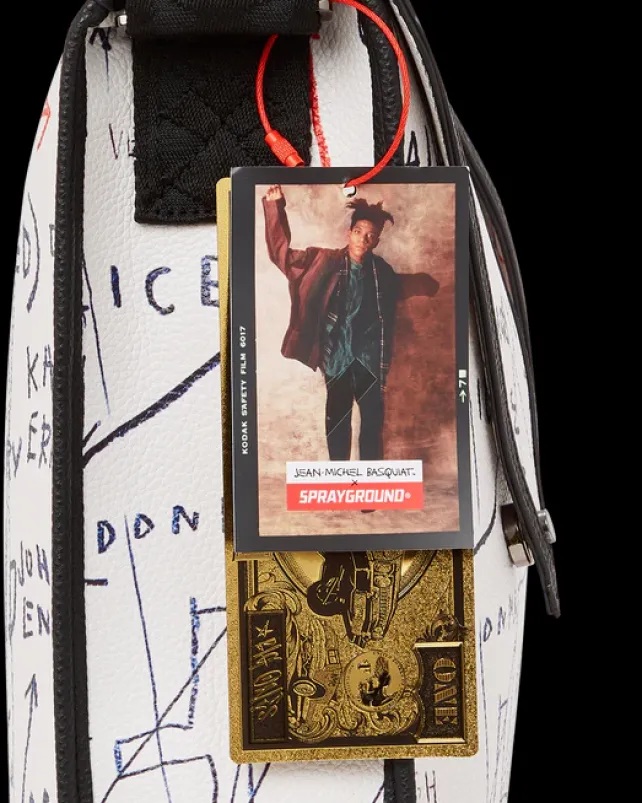 SLINGS|CROSSBODYS>SPRAYGROUND OFFICIAL BASQUIAT UNTITLED (CHEESE POPCORN) 1983 SLING MESSENGER