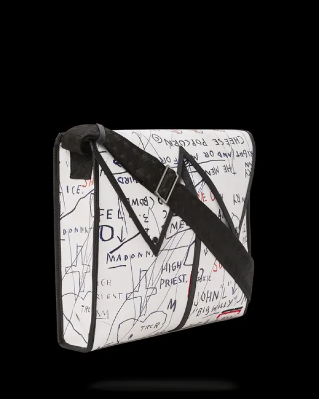 SLINGS|CROSSBODYS>SPRAYGROUND OFFICIAL BASQUIAT UNTITLED (CHEESE POPCORN) 1983 SLING MESSENGER