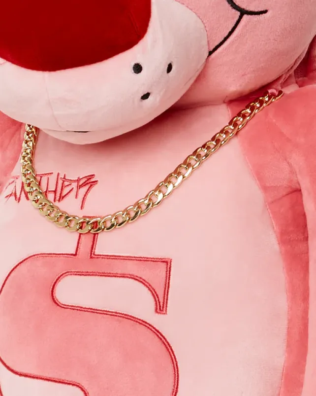 TEDDY BEAR BACKPACKS>SPRAYGROUND PINK PANTHER UP TO NO GOOD TEDDY BEAR BACKPACK