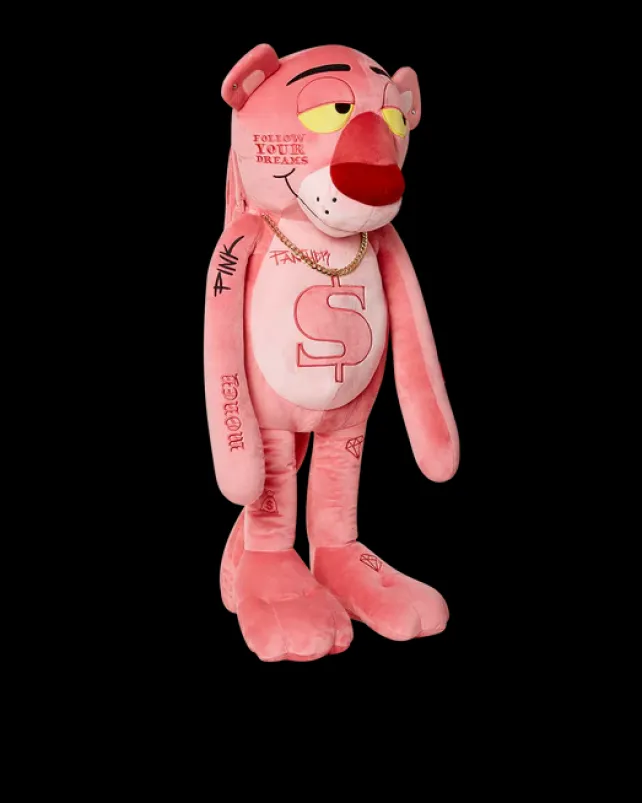 TEDDY BEAR BACKPACKS>SPRAYGROUND PINK PANTHER UP TO NO GOOD TEDDY BEAR BACKPACK