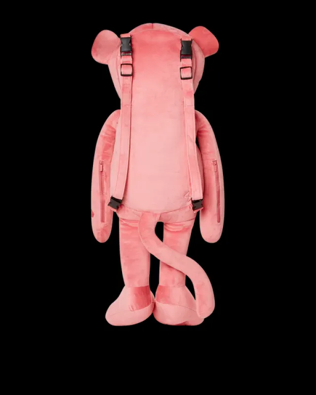 TEDDY BEAR BACKPACKS>SPRAYGROUND PINK PANTHER UP TO NO GOOD TEDDY BEAR BACKPACK