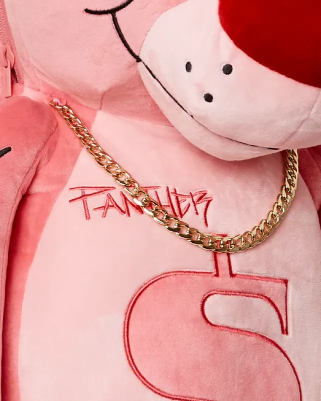 TEDDY BEAR BACKPACKS>SPRAYGROUND PINK PANTHER UP TO NO GOOD TEDDY BEAR BACKPACK