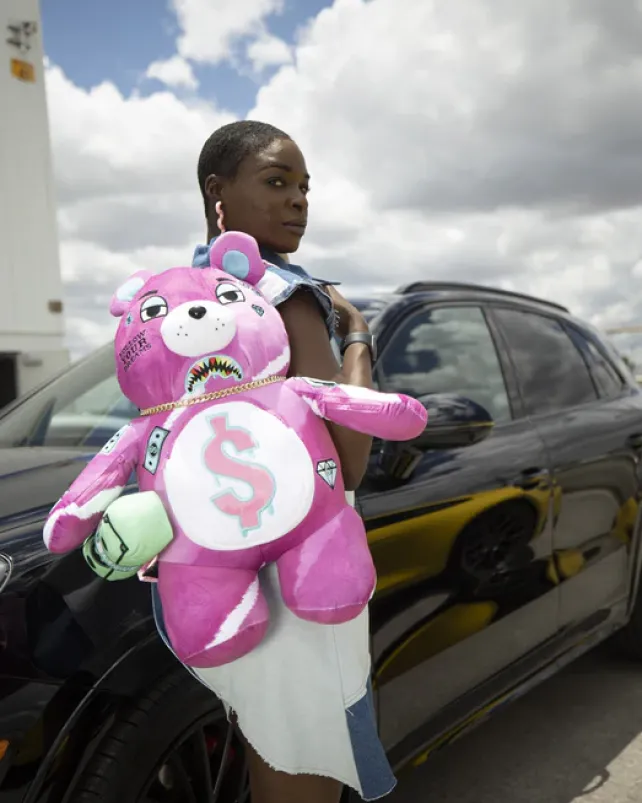 TEDDY BEAR BACKPACKS|BACKPACKS>SPRAYGROUND PINK PUNK MONEYBEAR TEDDYBEAR BACKPACK