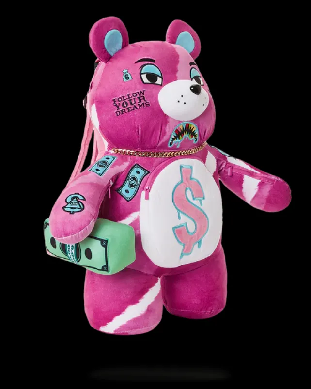 TEDDY BEAR BACKPACKS|BACKPACKS>SPRAYGROUND PINK PUNK MONEYBEAR TEDDYBEAR BACKPACK