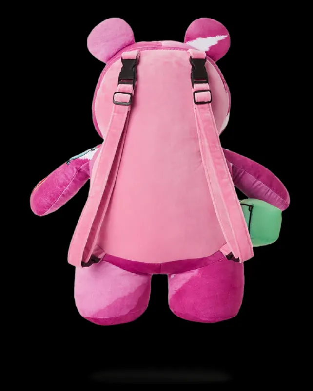 TEDDY BEAR BACKPACKS|BACKPACKS>SPRAYGROUND PINK PUNK MONEYBEAR TEDDYBEAR BACKPACK