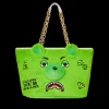 TOTES|HANDBAGS>SPRAYGROUND PLUSH MONEYBEAR TOTE (GREEN)