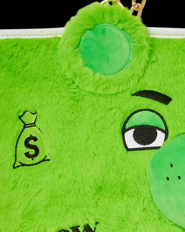 TOTES|HANDBAGS>SPRAYGROUND PLUSH MONEYBEAR TOTE (GREEN)