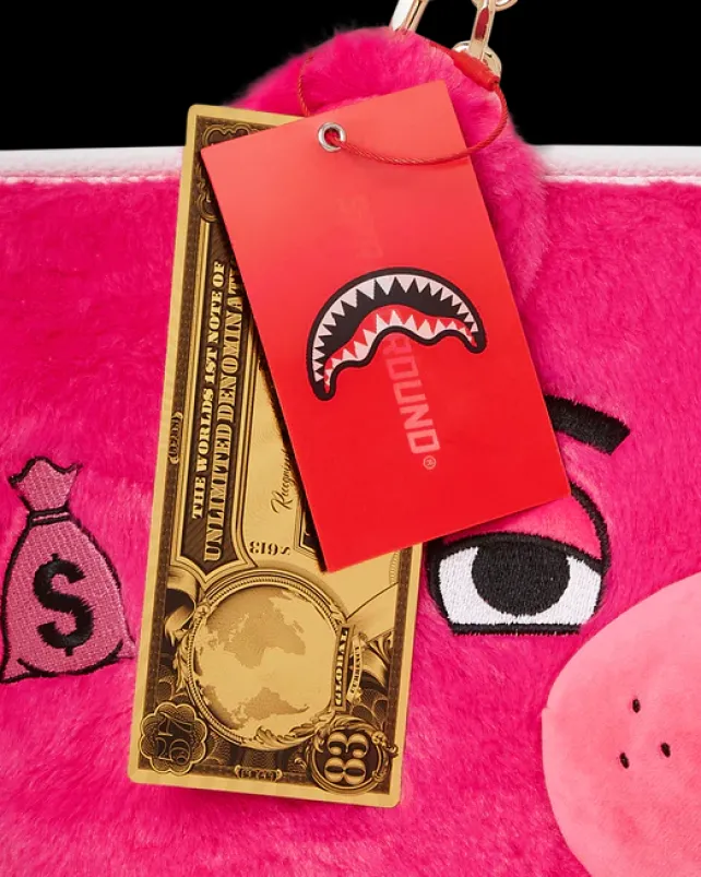 TOTES|HANDBAGS>SPRAYGROUND PLUSH MONEYBEAR TOTE (PINK)