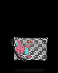 CROSSOVER CLUTCHES>SPRAYGROUND POODLE CHECK RON ENGLISH COLLAB POUCHETTE