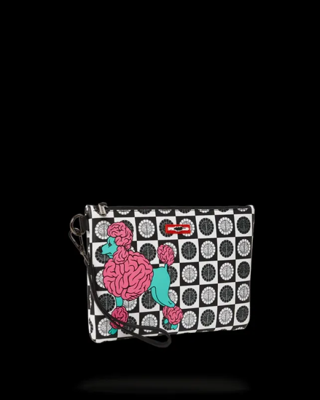 CROSSOVER CLUTCHES>SPRAYGROUND POODLE CHECK RON ENGLISH COLLAB POUCHETTE