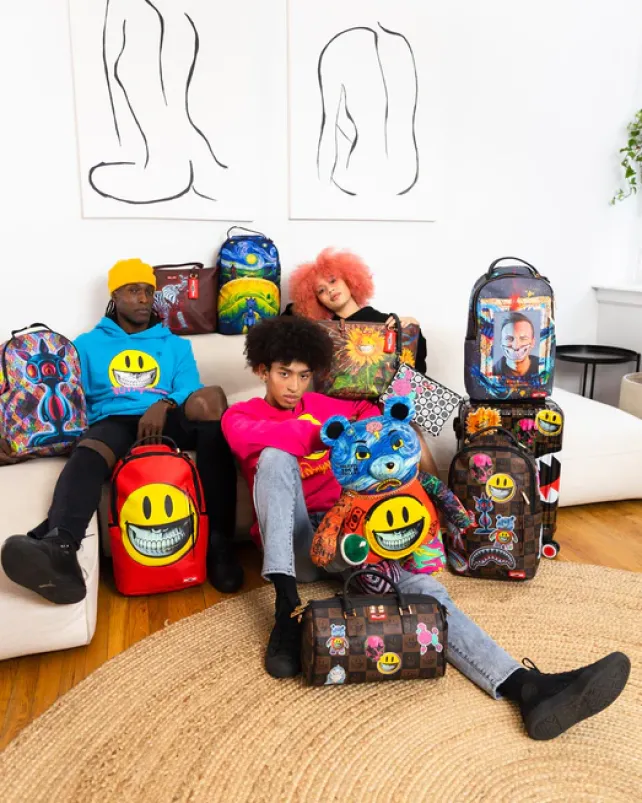 CROSSOVER CLUTCHES>SPRAYGROUND POODLE CHECK RON ENGLISH COLLAB POUCHETTE