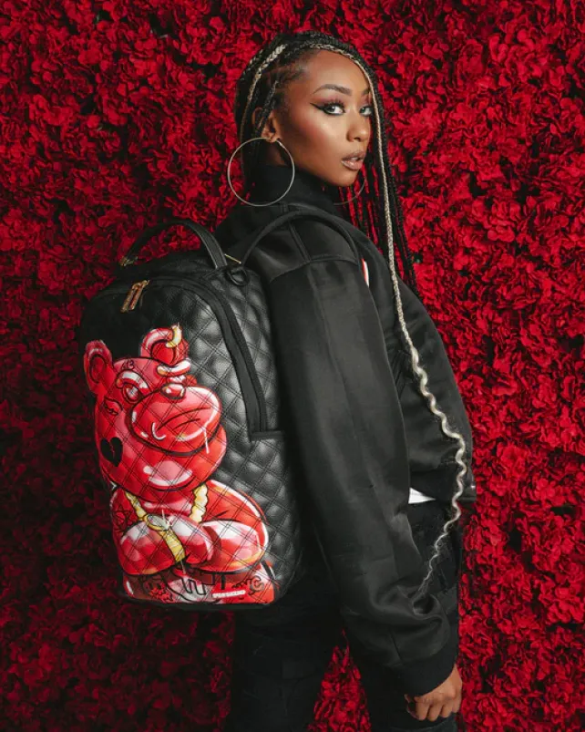 BACKPACKS>SPRAYGROUND QUILT HAND PAINTED DIABLO BEAR BACKPACK (DLXV)