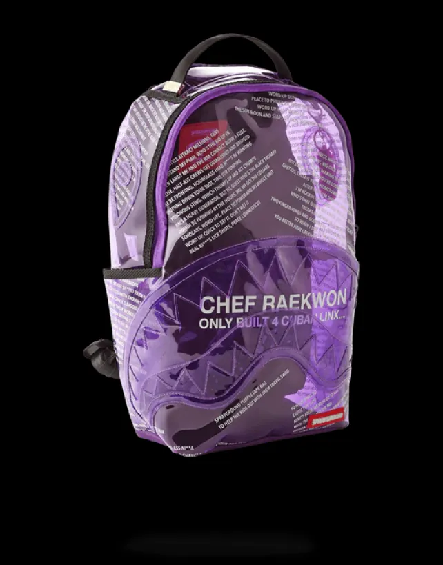 BACKPACKS>SPRAYGROUND RAEKWON PURPLE TAPE SHARK