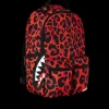 BACKPACKS>SPRAYGROUND RED LEOPARD DOUBLE CARGO