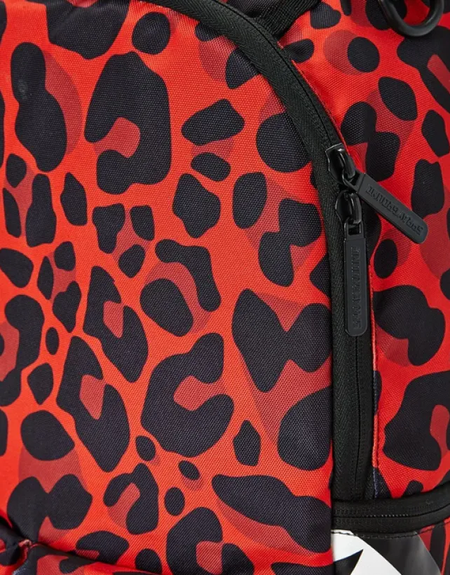 BACKPACKS>SPRAYGROUND RED LEOPARD DOUBLE CARGO