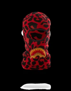 SKI MASKS>SPRAYGROUND RED LEOPARD GOLD SHARK MOUTH SKI MASK