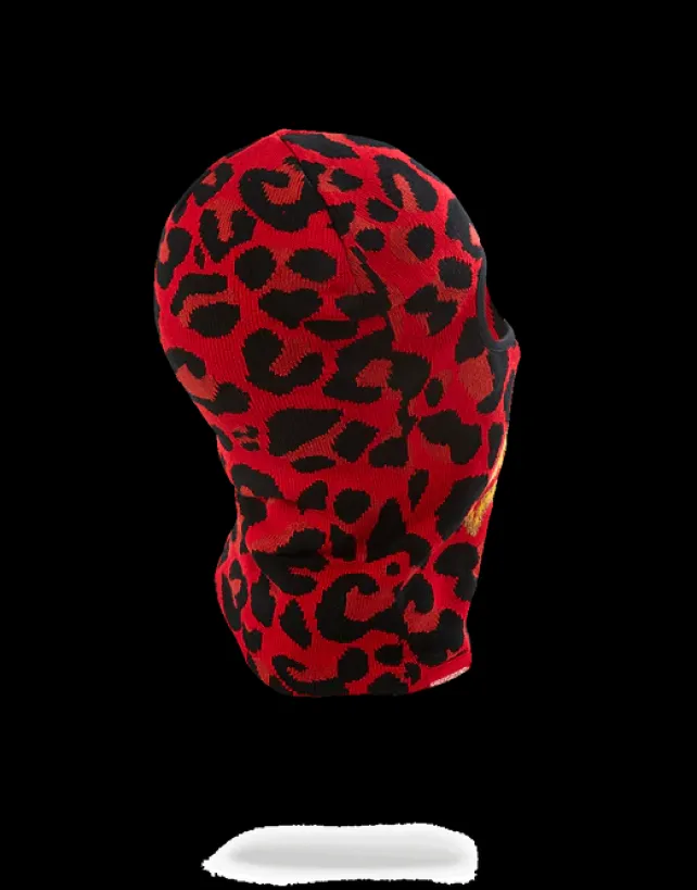 SKI MASKS>SPRAYGROUND RED LEOPARD GOLD SHARK MOUTH SKI MASK