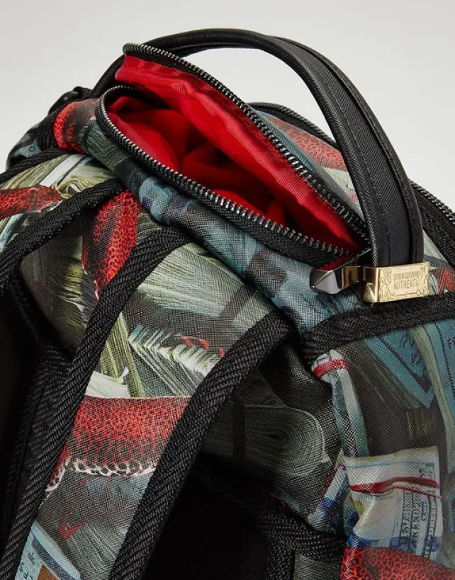 BACKPACKS>SPRAYGROUND RED LEOPARD MONEY