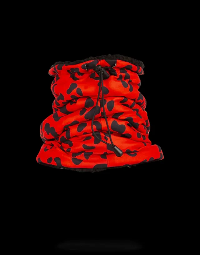 SKI MASKS>SPRAYGROUND RED LEOPARD NECK WARMER