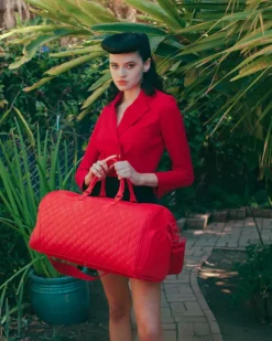 DUFFLES>SPRAYGROUND RED RIVIERA EMPEROR DUFFLE