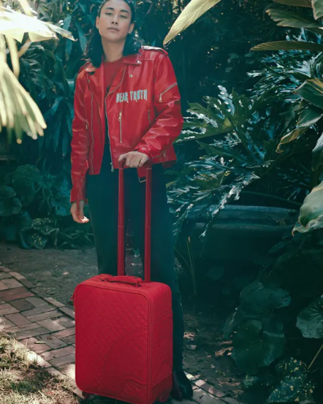 CARRY-ON LUGGAGE>SPRAYGROUND RED RIVIERA JETSETTER CARRY-ON LUGGAGE
