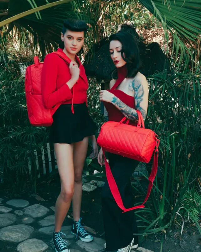 DUFFLES>SPRAYGROUND RED RIVIERA MINI DUFFLE