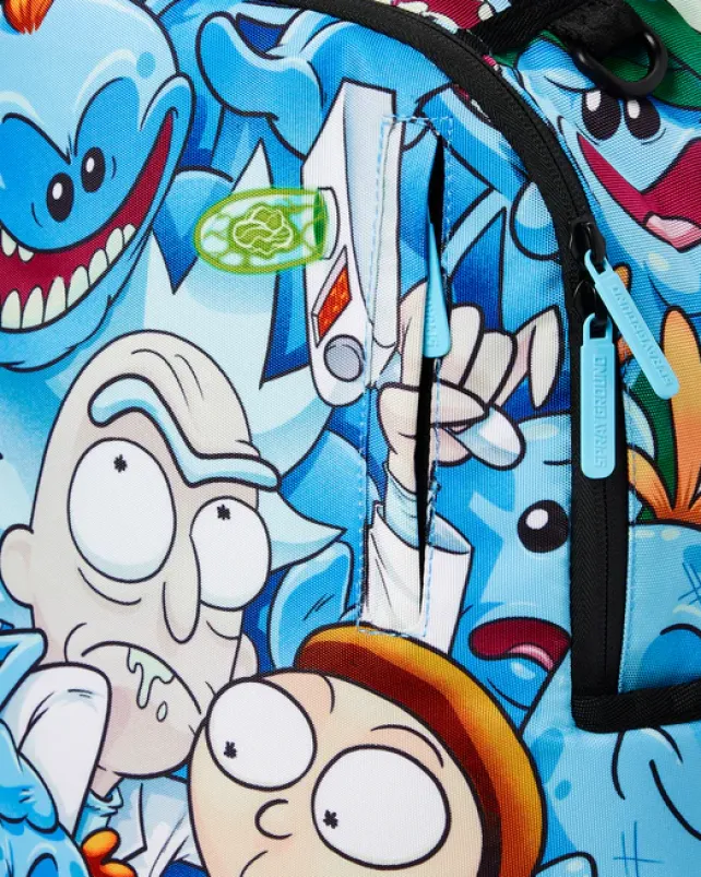 BACKPACKS>SPRAYGROUND RICK u0026 MORTY MESEEKS CRAMMED BACKPACK (DLXR)