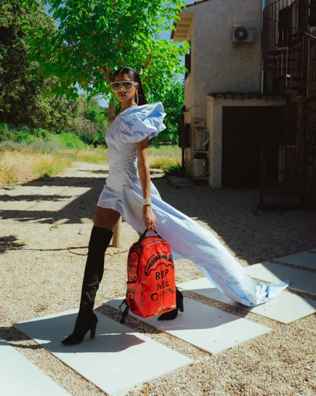 BACKPACKS>SPRAYGROUND RIP ME OPEN (RED) (VINYL)