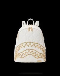 SAVAGES|BACKPACKS>SPRAYGROUND RIVIERA LE BLANC GOLD CHAIN SHARK SAVAGE BACKPACK