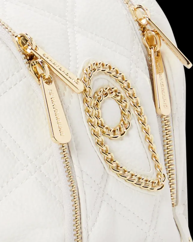SAVAGES|BACKPACKS>SPRAYGROUND RIVIERA LE BLANC GOLD CHAIN SHARK SAVAGE BACKPACK