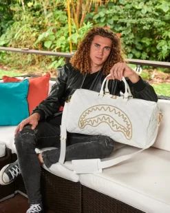 DUFFLES>SPRAYGROUND RIVIERA LE BLANC GOLD CHAIN SHARK DUFFLE