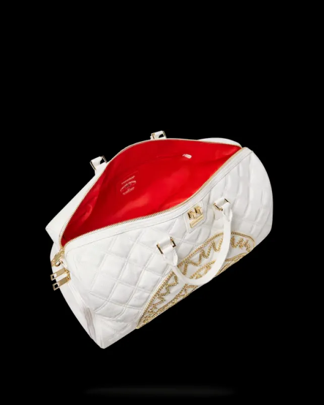 DUFFLES>SPRAYGROUND RIVIERA LE BLANC GOLD CHAIN SHARK DUFFLE