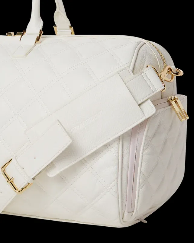 DUFFLES>SPRAYGROUND RIVIERA LE BLANC GOLD CHAIN SHARK DUFFLE