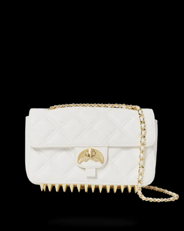 HANDBAGS>SPRAYGROUND RIVIERA LE BLANC GOLD CHAIN SHARK HANDBAG