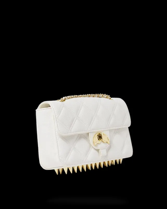 HANDBAGS>SPRAYGROUND RIVIERA LE BLANC GOLD CHAIN SHARK HANDBAG