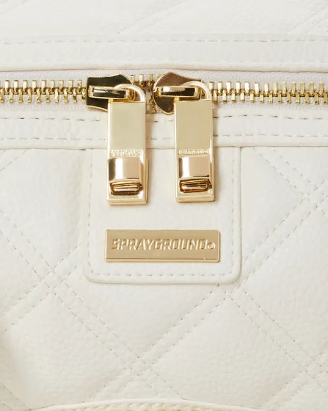 DUFFLES>SPRAYGROUND RIVIERA LE BLANC GOLD CHAIN SHARK MINI DUFFLE