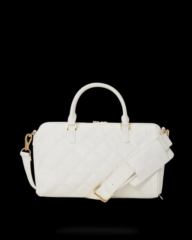 DUFFLES>SPRAYGROUND RIVIERA LE BLANC GOLD CHAIN SHARK MINI DUFFLE