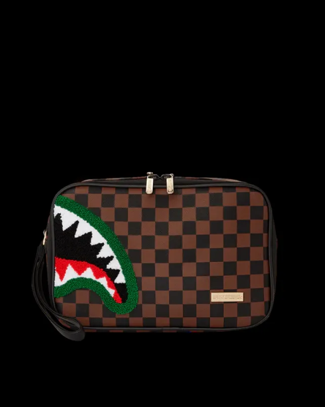 TOILETRIES AKA MONEY BAGS>SPRAYGROUND ROMEO AIR ITALIA SHARK TOILETRY BAG