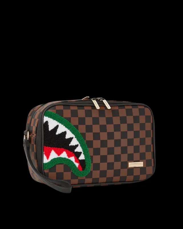 TOILETRIES AKA MONEY BAGS>SPRAYGROUND ROMEO AIR ITALIA SHARK TOILETRY BAG