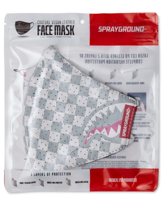 FACE MASKS>SPRAYGROUND ROSE ALL DAY VEGAN LEATHER FACE MASK