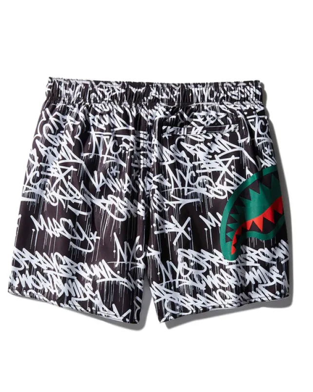 SWIMWEAR>SPRAYGROUND SCRIBBLE SHARK SHOTO SWIM TRUNKS