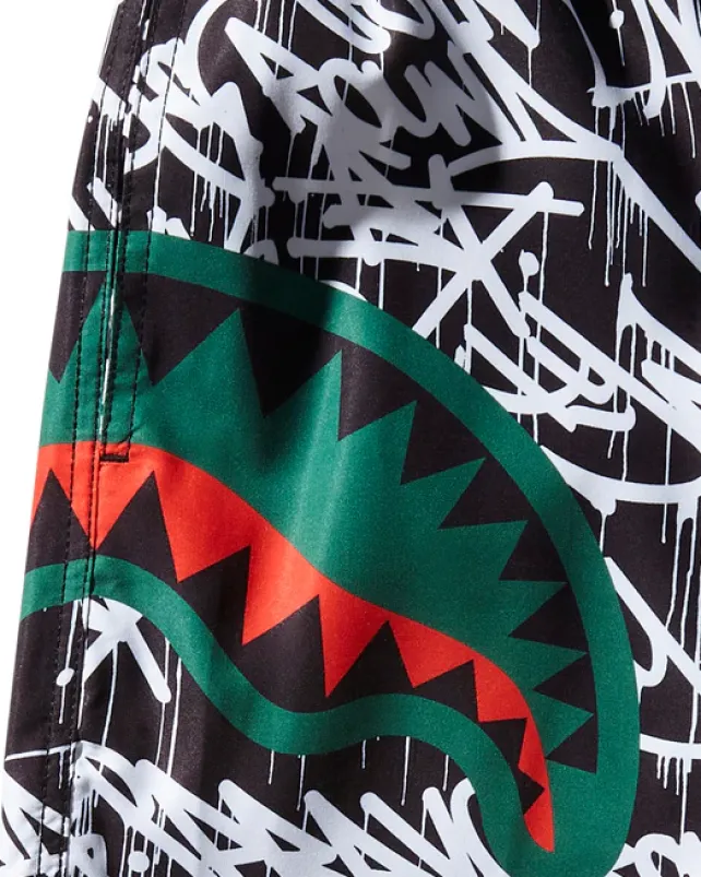 SWIMWEAR>SPRAYGROUND SCRIBBLE SHARK SHOTO SWIM TRUNKS