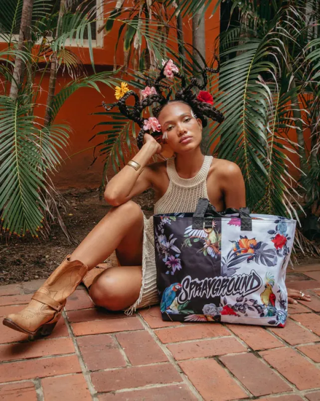 TOTES|BEACH & GYM TOTES>SPRAYGROUND SHADOW FLIGHT BEACH TOTE